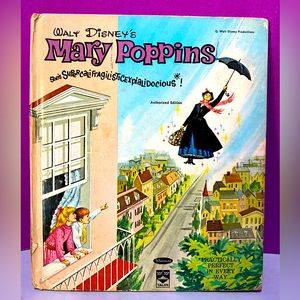 WALT DISNEY’S VTG 1964 MARY POPPINS COLLECTIBLE HARDCOVER BOOK WHITMAN #2450